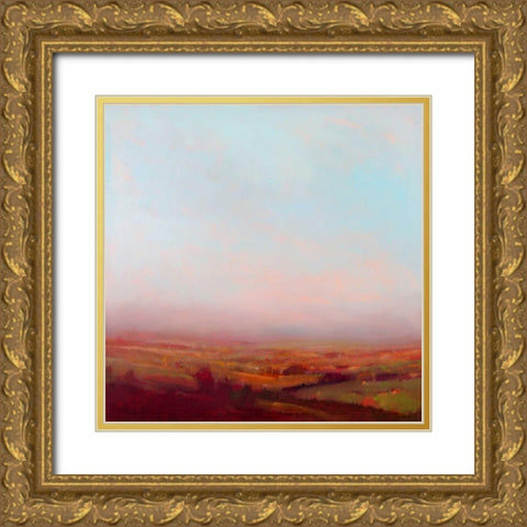 Misty Orange and Red Gold Ornate Wood Framed Art Print with Double Matting by McCarthy, William