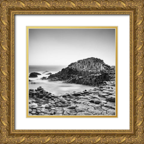 The Giantaâ‚¬â„¢s Causeway Gold Ornate Wood Framed Art Print with Double Matting by Morrissey, Margaret