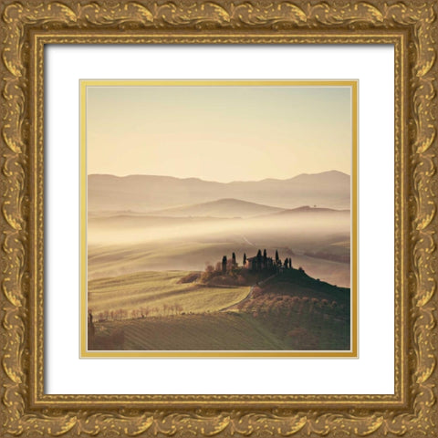 Tuscan Sunrise Gold Ornate Wood Framed Art Print with Double Matting by Morrissey, Margaret