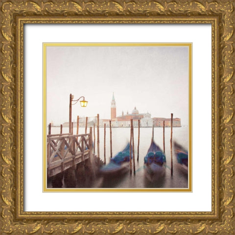 Venice Twilight Gold Ornate Wood Framed Art Print with Double Matting by Morrissey, Margaret