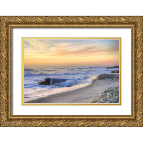 La Jolla Sunset Gold Ornate Wood Framed Art Print with Double Matting by Mayo, Dean