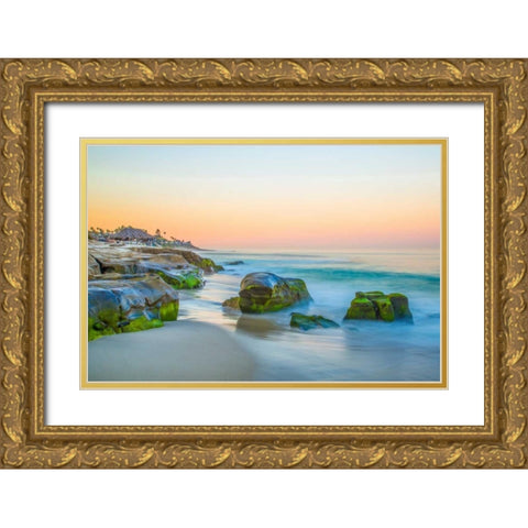 Windansea Gold Ornate Wood Framed Art Print with Double Matting by Mayo, Dean