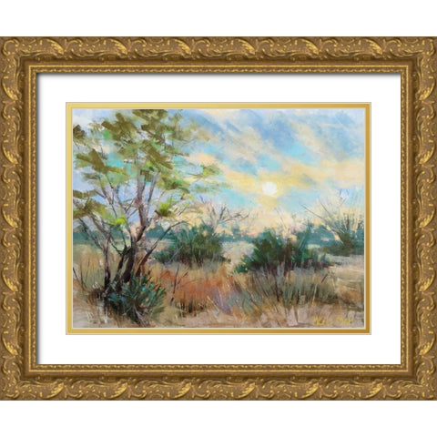 Texas Sunrise Gold Ornate Wood Framed Art Print with Double Matting by Mertz, Nancie King