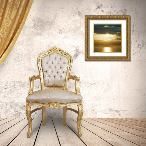 Orcas Sunset 1 Gold Ornate Wood Framed Art Print with Double Matting by Miamee, Golie