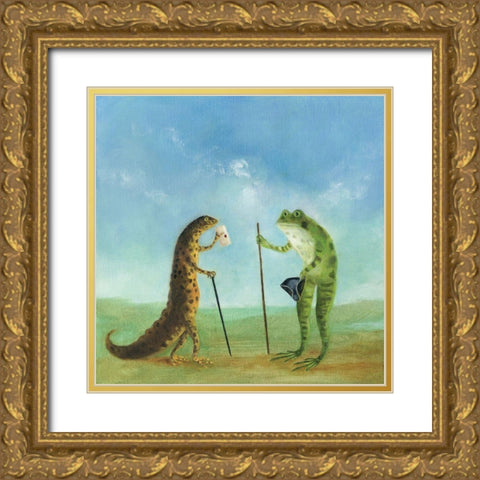 The Incident at Seasalter Beach Gold Ornate Wood Framed Art Print with Double Matting by McInnes, DD