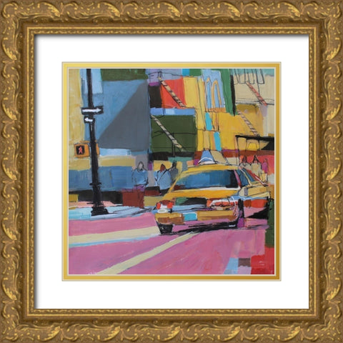 Midtown Mosaic Gold Ornate Wood Framed Art Print with Double Matting by Mollica, Patti