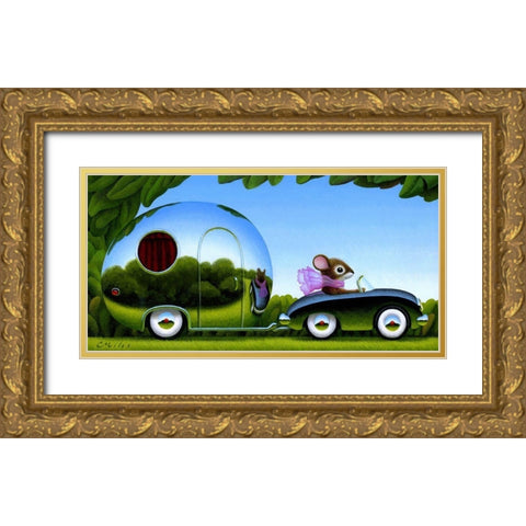 Touring Gold Ornate Wood Framed Art Print with Double Matting by Miles, Chris