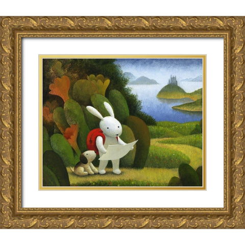 Adventurers Gold Ornate Wood Framed Art Print with Double Matting by Miles, Chris
