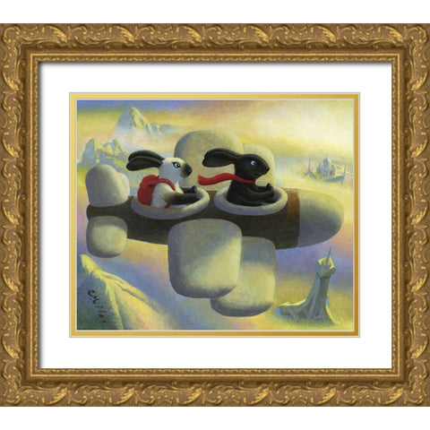 B.N.C.s Grand Gold Ornate Wood Framed Art Print with Double Matting by Miles, Chris