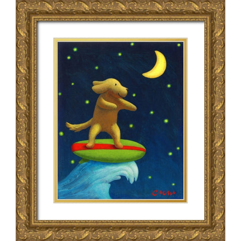 Night Rider Gold Ornate Wood Framed Art Print with Double Matting by Miles, Chris