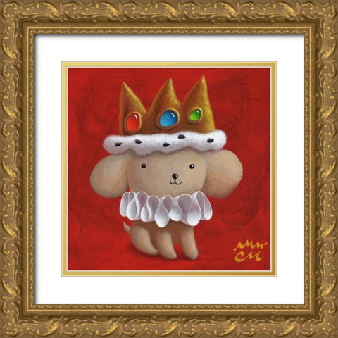 Royal Pup Gold Ornate Wood Framed Art Print with Double Matting by Miles, Chris