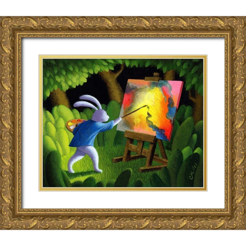 The Artist Gold Ornate Wood Framed Art Print with Double Matting by Miles, Chris