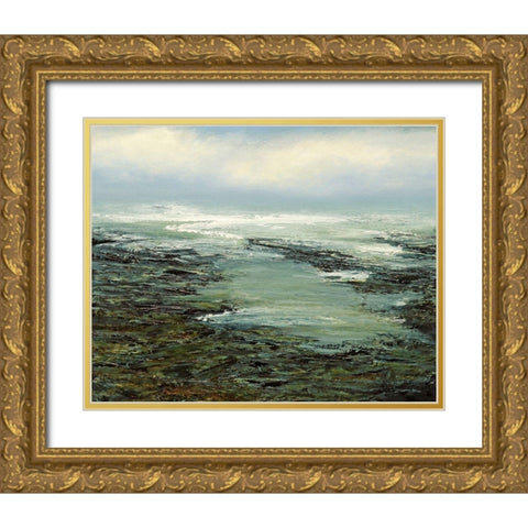 Shallow Reef Gold Ornate Wood Framed Art Print with Double Matting by Mote, Michael