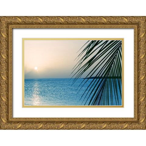 Palm Gold Ornate Wood Framed Art Print with Double Matting by Marie, Dina