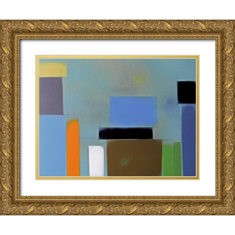 Urban Hues 01 Gold Ornate Wood Framed Art Print with Double Matting by Miller, Gill