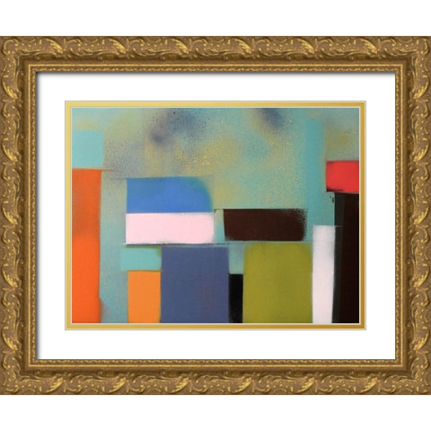 Urban Hues 02 Gold Ornate Wood Framed Art Print with Double Matting by Miller, Gill