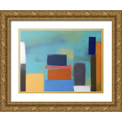 Urban Hues 08 Gold Ornate Wood Framed Art Print with Double Matting by Miller, Gill
