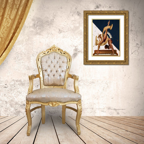 Fluency Gold Ornate Wood Framed Art Print with Double Matting by Muhammad, Salaam