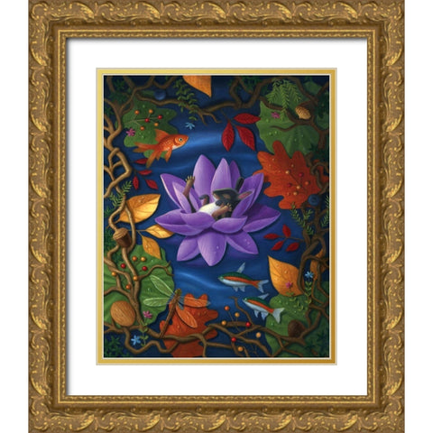 Adrift Gold Ornate Wood Framed Art Print with Double Matting by Matarazzo, Gina