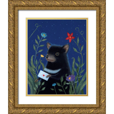 Jingos Letter Gold Ornate Wood Framed Art Print with Double Matting by Matarazzo, Gina