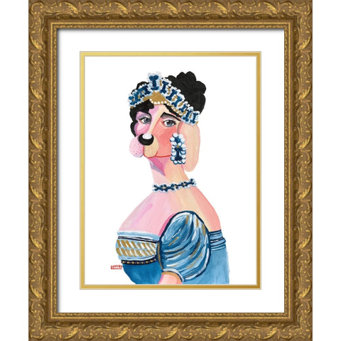 Empress Josephine Bone-Aparte Gold Ornate Wood Framed Art Print with Double Matting by Marshall, Lucy