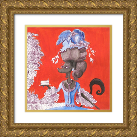 Madamoiselle Pepper Gold Ornate Wood Framed Art Print with Double Matting by Marshall, Lucy