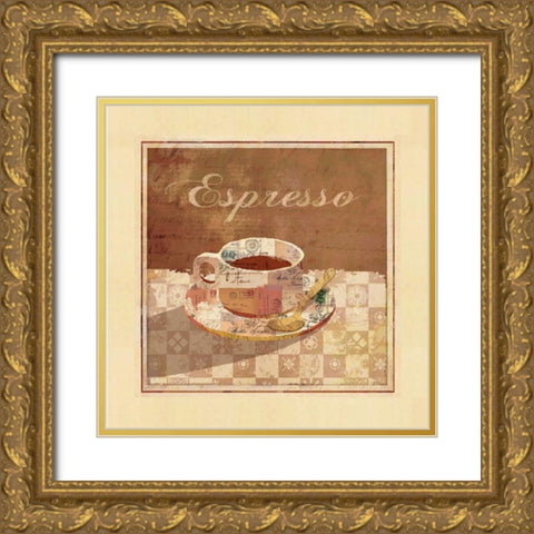 Espresso Gold Ornate Wood Framed Art Print with Double Matting by Maron, Linda