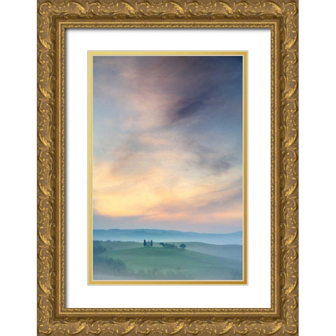 Capella di Vitaleta at Dawn Tuscany II Gold Ornate Wood Framed Art Print with Double Matting by Mumford, Andy