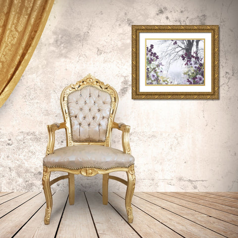 Springtime Gold Ornate Wood Framed Art Print with Double Matting by Design Fabrikken