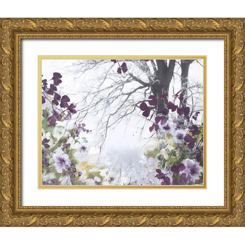 Springtime Gold Ornate Wood Framed Art Print with Double Matting by Design Fabrikken