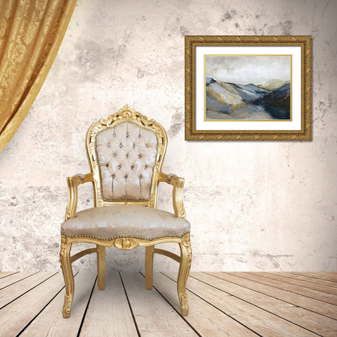 Out Line 3 Gold Ornate Wood Framed Art Print with Double Matting by Design Fabrikken