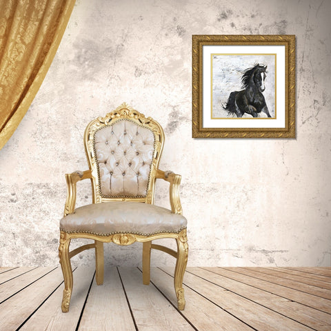 Wild Horse 1 Gold Ornate Wood Framed Art Print with Double Matting by Design Fabrikken