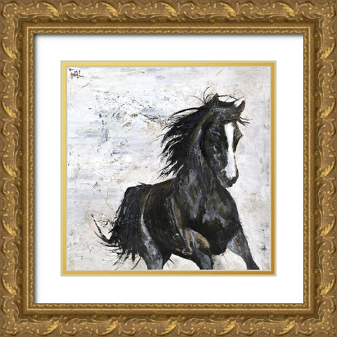 Wild Horse 1 Gold Ornate Wood Framed Art Print with Double Matting by Design Fabrikken