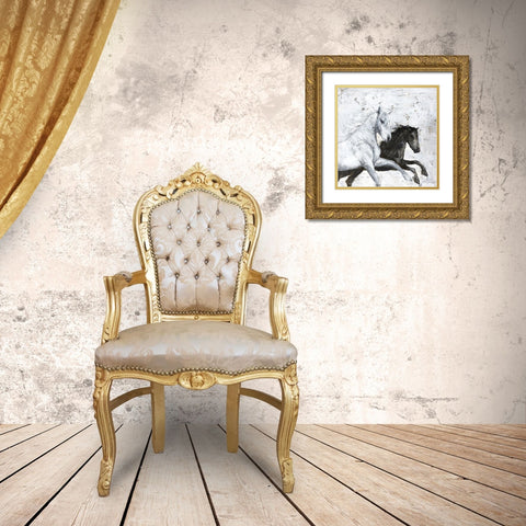 Wild Horse 2 Gold Ornate Wood Framed Art Print with Double Matting by Design Fabrikken