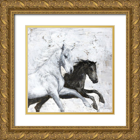 Wild Horse 2 Gold Ornate Wood Framed Art Print with Double Matting by Design Fabrikken