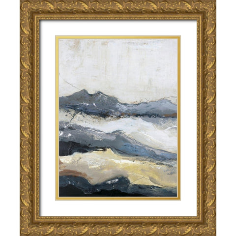 Out Line 1 Gold Ornate Wood Framed Art Print with Double Matting by Design Fabrikken