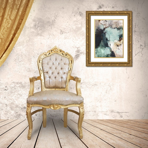 Great Green Gold Ornate Wood Framed Art Print with Double Matting by Design Fabrikken