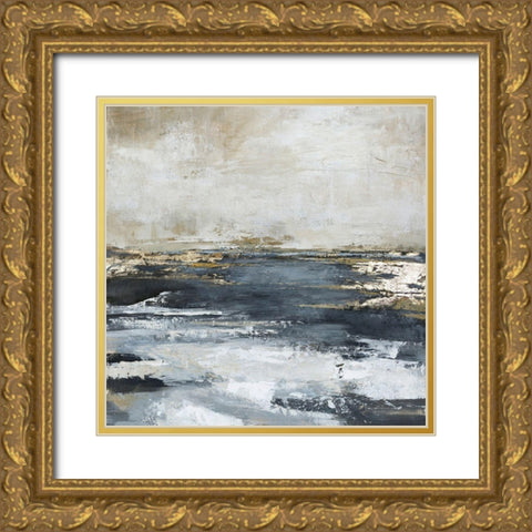 Blue Bay Gold Ornate Wood Framed Art Print with Double Matting by Design Fabrikken