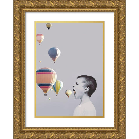 My Big Mouth Gold Ornate Wood Framed Art Print with Double Matting by Design Fabrikken