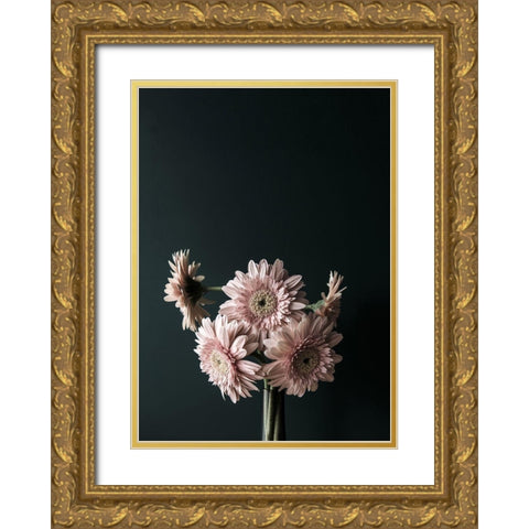 Pink Black Gold Ornate Wood Framed Art Print with Double Matting by Design Fabrikken