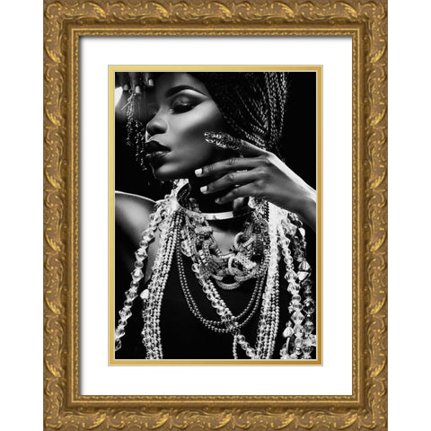 Glitter Gold Ornate Wood Framed Art Print with Double Matting by Design Fabrikken