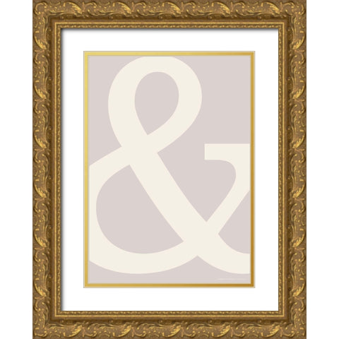 AND Gold Ornate Wood Framed Art Print with Double Matting by Design Fabrikken