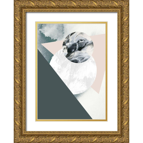 Geologica Gold Ornate Wood Framed Art Print with Double Matting by Design Fabrikken