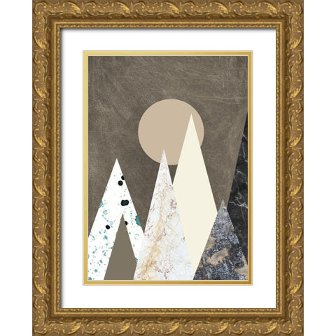 Peaks Gold Ornate Wood Framed Art Print with Double Matting by Design Fabrikken