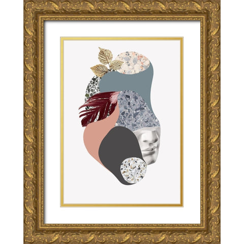 Terazzo Amoebe 2 Gold Ornate Wood Framed Art Print with Double Matting by Design Fabrikken