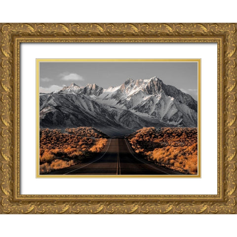 The Road 1 Gold Ornate Wood Framed Art Print with Double Matting by Design Fabrikken