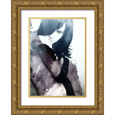 Flow Gold Ornate Wood Framed Art Print with Double Matting by Design Fabrikken
