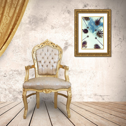 Palm Sky 2 Gold Ornate Wood Framed Art Print with Double Matting by Design Fabrikken
