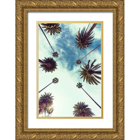 Palm Sky 2 Gold Ornate Wood Framed Art Print with Double Matting by Design Fabrikken
