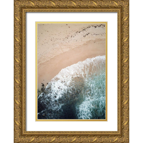 The Shore Gold Ornate Wood Framed Art Print with Double Matting by Design Fabrikken
